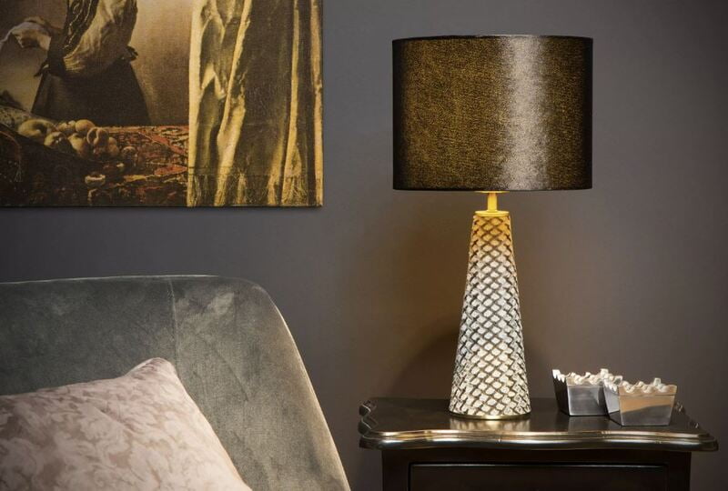 Velvet Grey Table Lamp