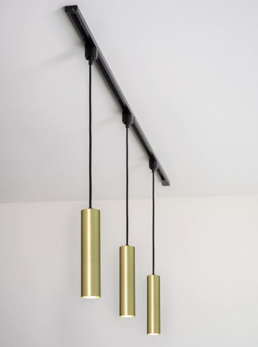 Pendant on Track Light System - Gold