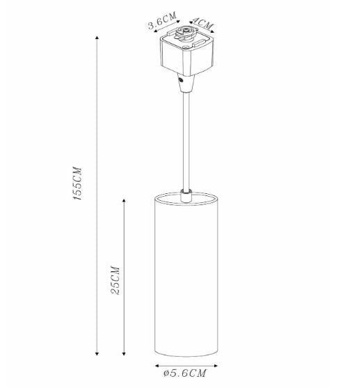 Pendant on Track Light System - Black